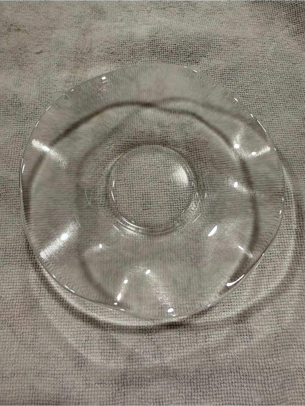 Clear Glass Donut Accent Plate by